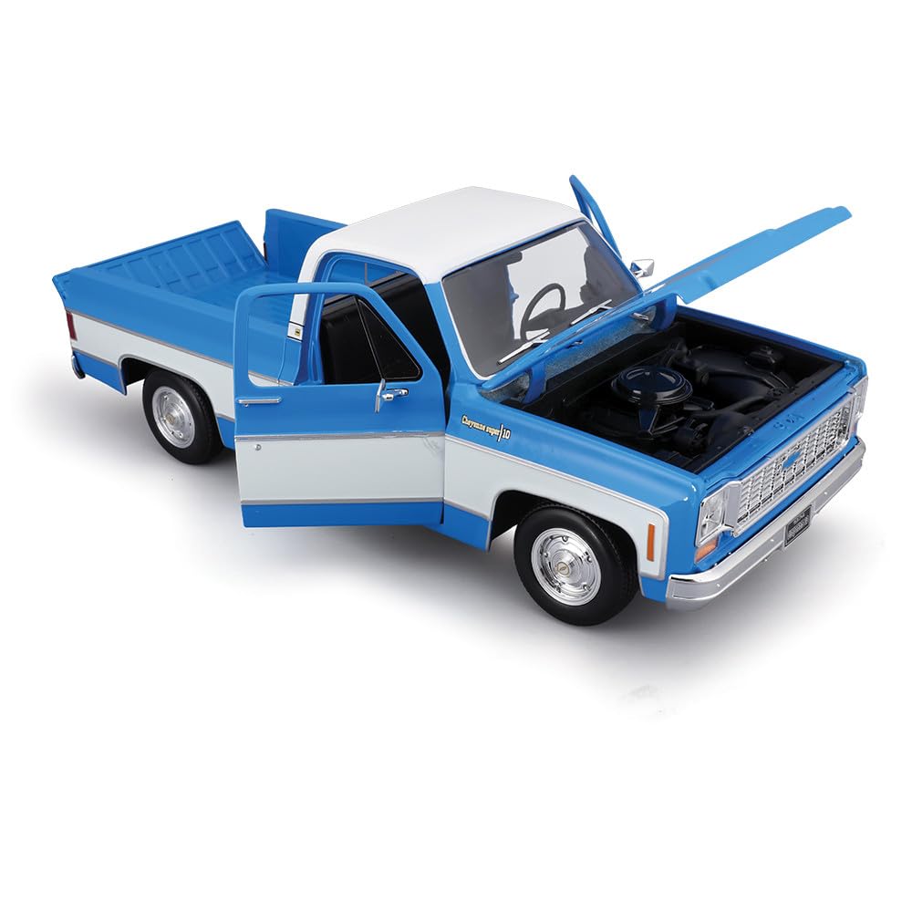新品 マイスト 1974 Chevrolet C10 CheyenneSuper MAISTO 1974 Chevrolet C10 Cheyenne Super Special Edition, mavi